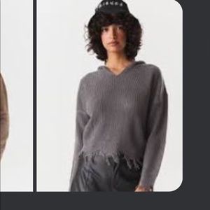 Charlotte Russe distressed hoodie sweater